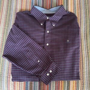 Brooks Brothers Oxford Button Down Long Sleve Shirt Men's 2XLT‎ Blue/Red gingham